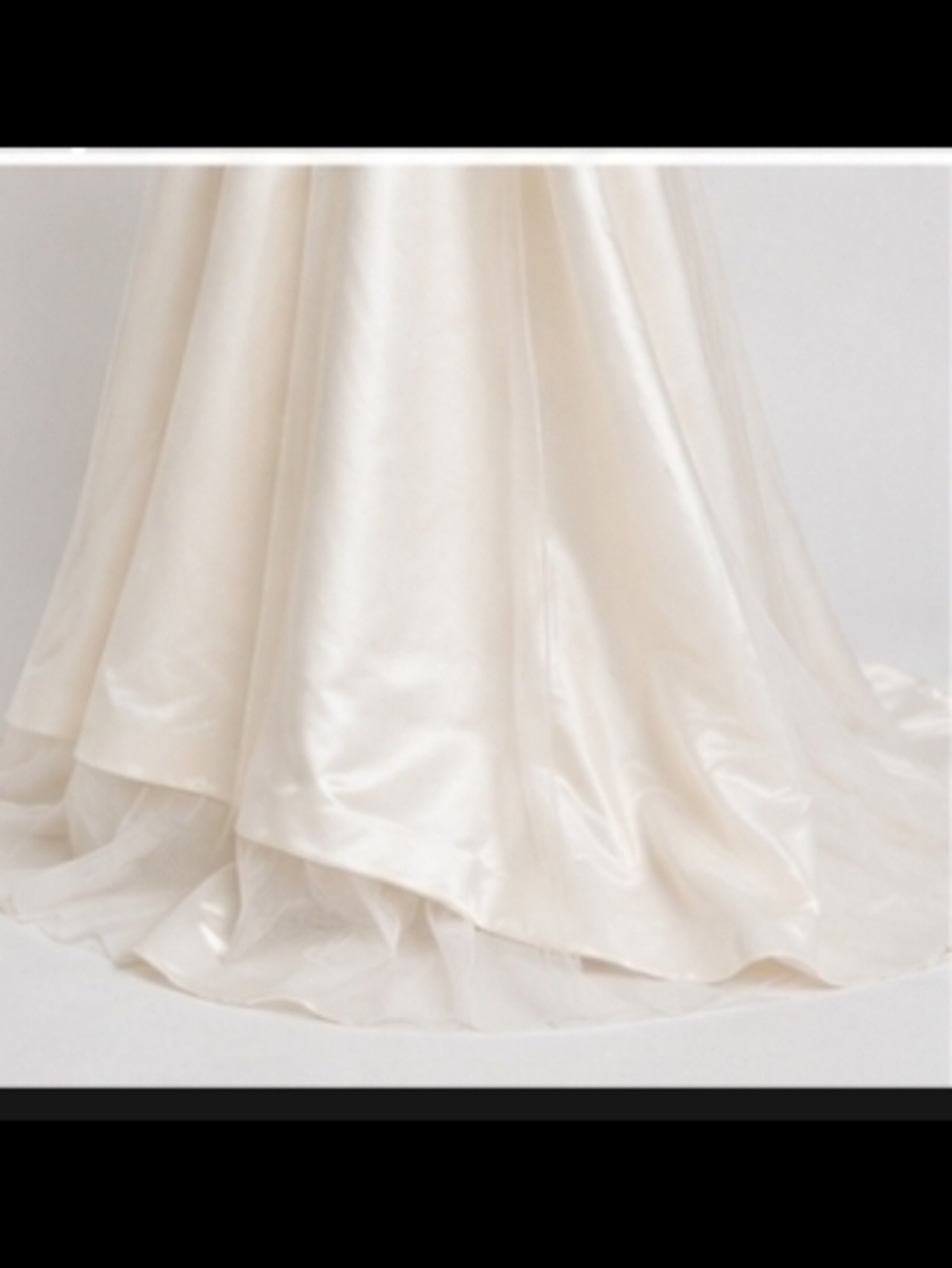 Strapless Cream Satin Bridal Gown with Beaded Neckline - Picture 4 of 6
